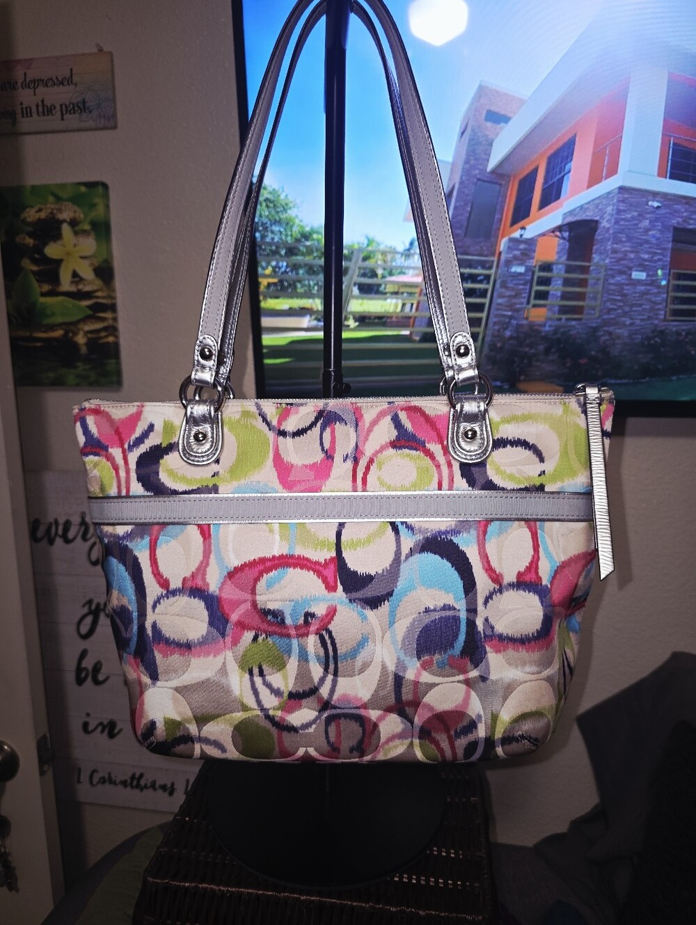 Coach Poppy Ikat Signature C Glam Tote (Style No. 19877) - Picture 5 of 9